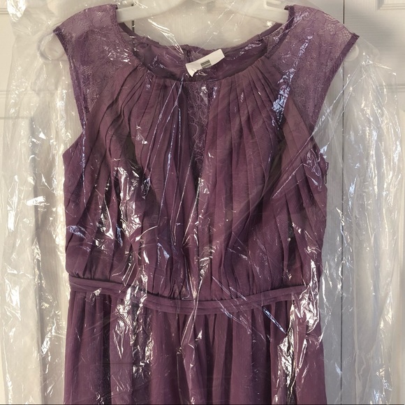 David's Bridal Dresses & Skirts - Women's Pleated Lace Bodice Sleeveless Dress - Purple